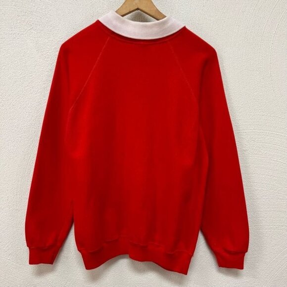 VTG 90s Hanes Women's "All American Mom" Red Collared Sweater sz Medium - Picture 2 of 6